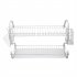  US Direct  2 Tier Metal Dish Drainers Multifunctional S shaped Bowls Dishes Chopsticks Spoons Collection Shelf Racks White