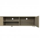 US 2-in-1 Fiberboard TV Stand with Two-door Large Storage Space TV Cabinet