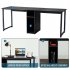  US Direct  2 person  Desk Large Workstation Desk Home Office Writing Table With Storage Function Black