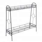 US 2-tier Standing Plant  Stand Round Pattern Plant Rack YH-CJ008  With Accessories black