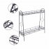  US Direct  2 tier Standing Plant  Stand Round Pattern Plant Rack YH CJ008  With Accessories black