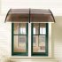  US Direct  200 100 Household Application Door Window Rain  Cover Eaves Canopy Roof Protective Case Brown