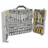  US Direct  205pcs Strong Tool Set Portable Corrosion Protective Carbon Steel Essential Kit With Solid Storage Box grey