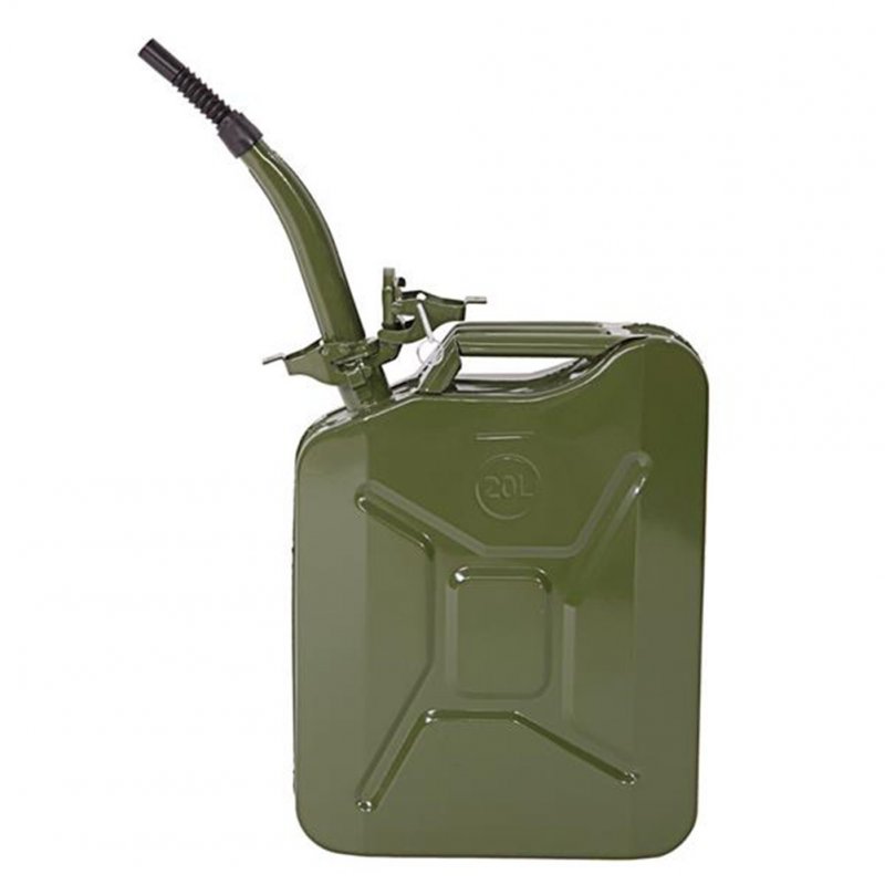 [US Direct] 20L 0.6mm Fuel Can Portable Steel Oil Can Petrol Diesel Storage Can For Fuels Gasoline    ArmyGreen