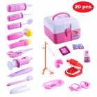 [US Direct] 20Pcs/Set Kids Boys Girls Doctors Role Pretend Play Medical Dentist Kit Set Gift Toy Game Pink