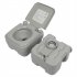  US Direct  20l Flush Toilet With Double Outlet Portable Removable Deodorant Leak Proof Water saving Toilet grey
