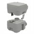  US Direct  20l Flush Toilet With Double Outlet Portable Removable Deodorant Leak Proof Water saving Toilet grey