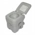 US Direct  20l Flush Toilet With Double Outlet Portable Removable Deodorant Leak Proof Water saving Toilet grey