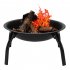  US Direct  22inch Iron Outdoor Fire  Pit Large Bonfire Wood Burning Patio Backyard Folding Firepit black