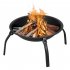  US Direct  22inch Iron Outdoor Fire  Pit Large Bonfire Wood Burning Patio Backyard Folding Firepit black