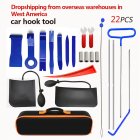 [US Direct] 22pcs Emergency Tools With Storage Bag Portable Stainless Steel Expansion Tool For Car Door Opening blue