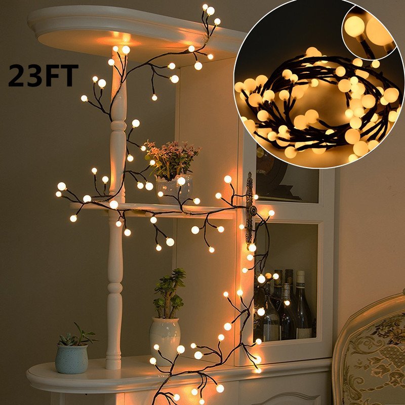 [US Direct] 23FT Long LED String Lights Warm White Christmas Decorative Lights Globe String Lights for Room Party Wedding Garden