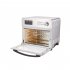  US Direct  24qt 6 Slice Air Fryer Stainless Steel Convection Toaster Oven Bake Roast Broil Reheat Rotisserie Fry Cooking Accessories silver