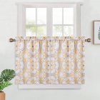 US 2PCS Blackout Fabric Tier Curtains for Kitchen Windows Classic Butterfly Antennae Medallion Printed Rod Pocket Small Curtain Panels for Bathroom, Cafe, Living Room, etc