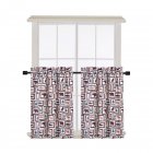 [US Direct] 2PCS Christmas Theme Print Small Window Curtains Set, Polyester Fabric Window Tiers, Light Filtering Rod Pocket Window Treatment Panels for Living Room, Kitchen, Bedroom, Bathroom, etc