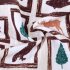  US Direct  2PCS Christmas Theme Print Small Window Curtains Set  Polyester Fabric Window Tiers  Light Filtering Rod Pocket Window Treatment Panels for Living R