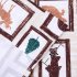  US Direct  2PCS Christmas Theme Print Small Window Curtains Set  Polyester Fabric Window Tiers  Light Filtering Rod Pocket Window Treatment Panels for Living R