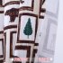  US Direct  2PCS Christmas Theme Print Small Window Curtains Set  Polyester Fabric Window Tiers  Light Filtering Rod Pocket Window Treatment Panels for Living R