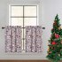  US Direct  2PCS Christmas Theme Print Small Window Curtains Set  Polyester Fabric Window Tiers  Light Filtering Rod Pocket Window Treatment Panels for Living R