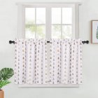 [US Direct] 2PCS Christmas Small Window Curtains, Home Decor Thermal Curtain Tiers Light Filtering Drapes with Rod Pocket for Dining Room/Bedroom/Kitchen/Living Room, etc