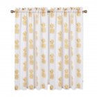 [US Direct] 2PCS Small Window Curtains Tiers Pineapple Print Rod Pocket Curtain Set Kitchen Bathroom Bedroom Drapes Yellow 27.5