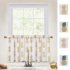 US Direct  2PCS Small Window Curtains Tiers Pineapple Print Rod Pocket Curtain Set Kitchen Bathroom Bedroom Drapes Yellow 27 5 x24 x2