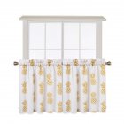 [US Direct] 2PCS Small Window Curtains Tiers Pineapple Print Rod Pocket Curtain Set Kitchen Bathroom Bedroom Drapes Yellow 27.5