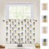  US Direct  2PCS Small Window Curtains Set Pineapple Printed Window Tiers Kitchen Bathroom Basement Bedroom Drapes Green 27 5 x36 x2