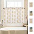  US Direct  2PCS Small Window Curtains Tiers Pineapple Print Rod Pocket Curtain Set Kitchen Bathroom Bedroom Drapes Yellow 27 5 x36 x2