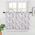  US Direct  2PCS Tier Curtains for Kitchen Windows Floral Print Rod Pocket Cafe Curtains Small Curtain Panels for Bathroom Bedroom Living Room  etc
