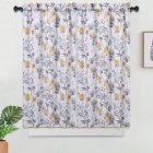 [US Direct] 2PCS Tier Curtains for Kitchen Windows Floral Print Rod Pocket Cafe Curtains Small Curtain Panels for Bathroom/Bedroom/Living Room, etc