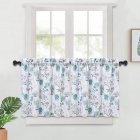  US Direct  2PCS Tier Curtains for Kitchen Windows Floral Print Rod Pocket Cafe Curtains Small Curtain Panels for Bathroom Bedroom Living Room  etc