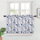 US 2PCS Tier Curtains for Kitchen Windows Floral Print Rod Pocket Cafe Curtains Small Curtain Panels for Bathroom/Bedroom/Living Room, etc