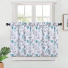 [US Direct] 2PCS Tier Curtains for Kitchen Windows Floral Print Rod Pocket Cafe Curtains Small Curtain Panels for Bathroom/Bedroom/Living Room, etc