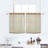  US Direct  2Pcs Geometric Printed Rod Pocket Yarn Tier Blackout Small Window Curtains Set for Kitchen Bedroom Living Room