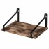  US Direct  2pcs 42 5 30 5 8cm Wall  Shelf Set Wood Board With Iron Frame Retro Style Shelf brown