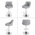  US Direct  2pcs Adjustable Swivel Bar  Stools Padded Chair With Back For Home Bar gray