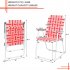  US Direct  2pcs Beach  Chair Steel Tube Pp Webbing Bearing 120kg Folding Beach Chair Red and white strips