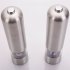  US Direct  2pcs Electric Pepper Grinder Stainless Steel Battery Powered Fineness Adjustable Automatic Salt Grinder silver