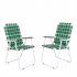  US Direct  2pcs Folding Beach Chair Stable Comfortable Steel Pipe Webbing Bearing 120kg For Outdoor Enthusiasts dark green