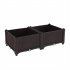  US Direct  2pcs Free Splicing Injection Planting Box Lightweight Planting Box For Gardens Patios Balconies Restaurants Cafes brown