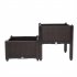  US Direct  2pcs Free Splicing Injection Planting Box Lightweight Planting Box For Gardens Patios Balconies Restaurants Cafes brown