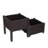  US Direct  2pcs Free Splicing Injection Planting Box Lightweight Planting Box For Gardens Patios Balconies Restaurants Cafes brown