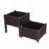  US Direct  2pcs Free Splicing Injection Planting Box Lightweight Planting Box For Gardens Patios Balconies Restaurants Cafes brown
