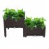  US Direct  2pcs Free Splicing Injection Planting Box Lightweight Planting Box For Gardens Patios Balconies Restaurants Cafes brown