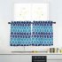  US Direct  2pcs Geometric Printing 100  Polyester Kitchen Tiers Rod Pocket Small Window Curtains Set for Bedroom Living Room blue green US 27  24  2
