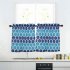  US Direct  2pcs Geometric Printing 100  Polyester Kitchen Tiers Rod Pocket Small Window Curtains Set for Bedroom Living Room blue green US 27  36  2