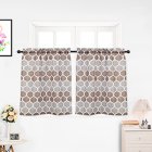 US 2pcs Kitchen Tiers Rod Pocket Small Window Curtains Set