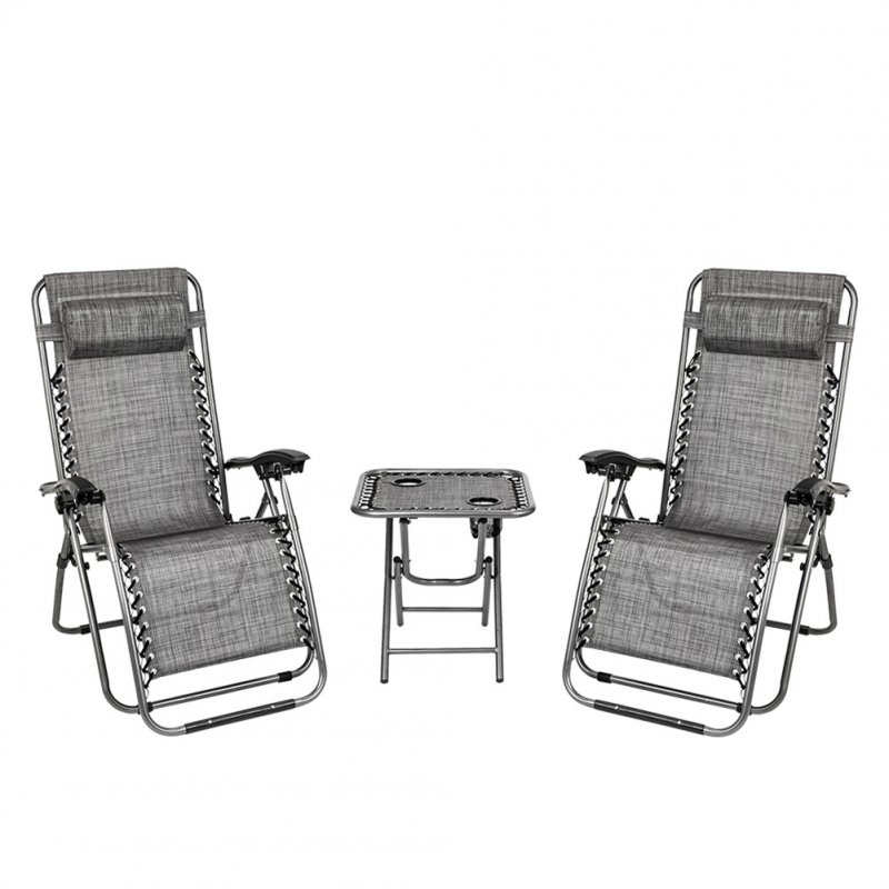 US 2pcs Lounge Chair Breathable Uv Resistant Foldable Lounge Chair