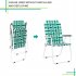  US Direct  2pcs Strip Beach  Chair Steel Pipe Pp Webbing 120kg Folding Beach Chair Light green stripes
